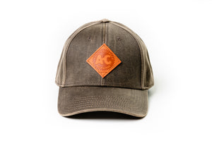 Vintage Allis Chalmers Leather Hat, Oil Distressed