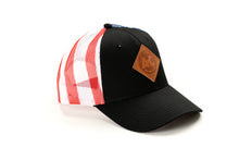 Load image into Gallery viewer, Vintage Allis Chalmers Leather Emblem Hat, Flag Mesh