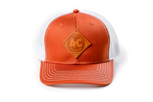 Load image into Gallery viewer, Vintage Allis Chalmers Leather Hat, Burnt Orange