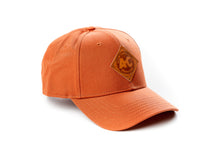 Load image into Gallery viewer, Allis Chalmers Hat, Vintage Starburst Logo, Leather, Burnt Orange