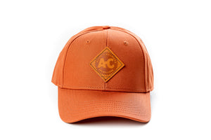 Allis Chalmers Hat, Vintage Starburst Logo, Leather, Burnt Orange