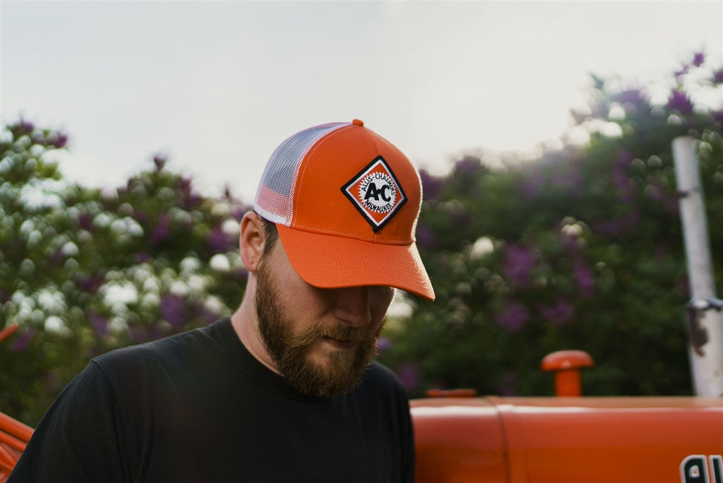 Vintage AC Hat, Orange with Mesh Back