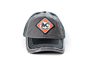 Allis Chalmers Hat, Vintage Starburst Logo, Gray and Black Distressed