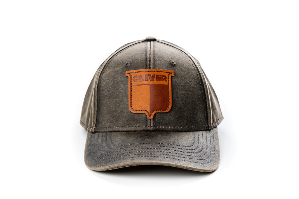 Vintage Oliver Leather Emblem Hat, Oil Distressed