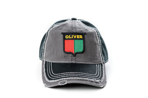 Vintage Oliver Logo Hat, Gray and Black Distressed