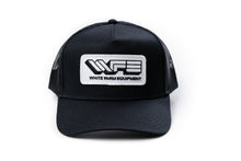 Load image into Gallery viewer, White Farm Equipment Hat, Trucker Style Black Mesh