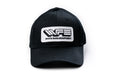 White Farm Equipment Hat, Solid Black