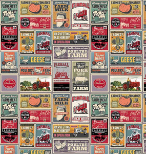 Farmall Farm-to-Table Fabric, Vintage Posters